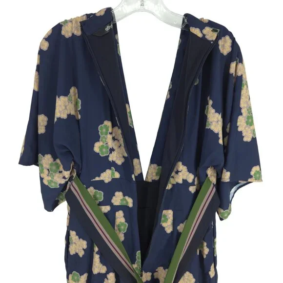 eshakti Wide Leg Jumpsuit Floral Plunge Neckline Kimono style ESTIMATED SIZE M - Picture 8 of 16